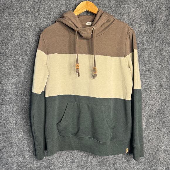 TenTree Banshee Hoodie Women Large Brown Green Colorblock Organic Cotton Neutral - Picture 2 of 12